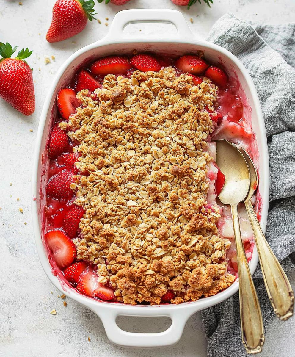 Old fashioned Strawberry rhubarb Crisp Recipe Dailydishrecipe old-fashioned-strawberry-rhubarb-crisp-recipe-dailydishrecipe